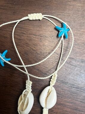 Shell & Blue Starfish Boho Ankle Bracelet